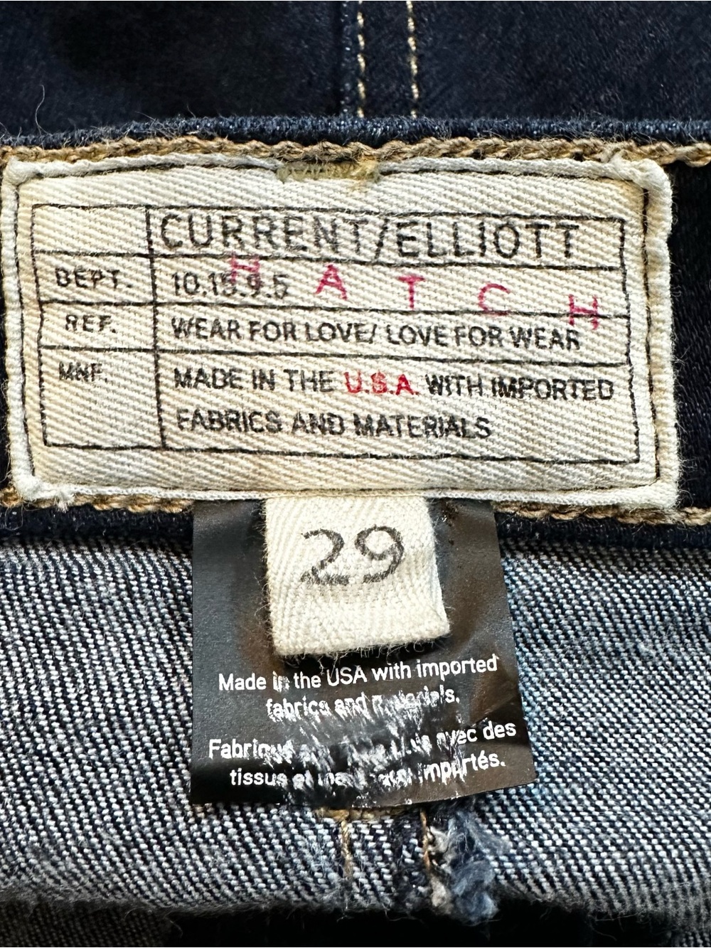 Hatch × Current Elliott Sz 29 Maternity Stiletto Jeans in Serenity Dark Wash - Picture 8 of 9